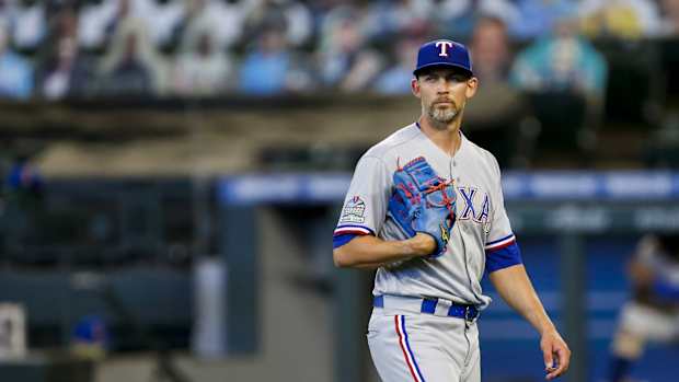 Aug 23, 2020; Seattle, Washington, USA; Texas Rangers starting pitcher Mike Minor (23) walks to the dugout following the sixth inning against the Seattle Mariners at T-Mobile Park. Mandatory Credit: Joe Nicholson-USA TODAY Sports